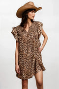 Desert Muse Leopard Ruffle Dress