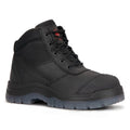 Crisson Black Zip-Side Steel Toe Leather Work Boots