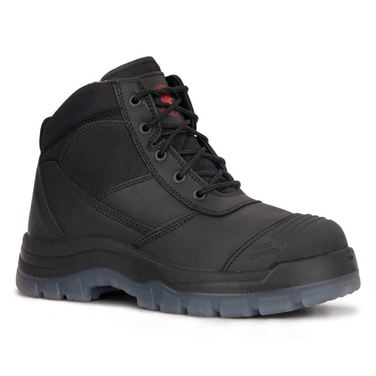 Crisson Black Zip-Side Steel Toe Leather Work Boots