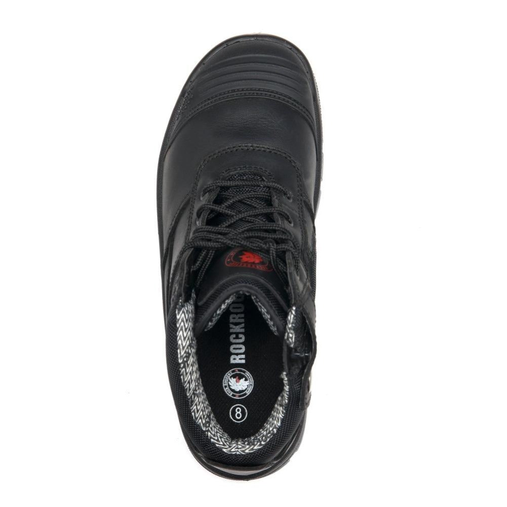 Crisson Black Zip-Side Steel Toe Leather Work Boots